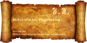 Wohlstein Magdolna névjegykártya